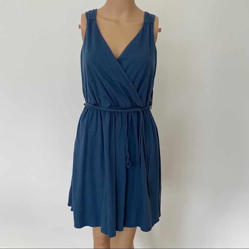 Ann Taylor Loft Blue Cotton Sleeveless Dress